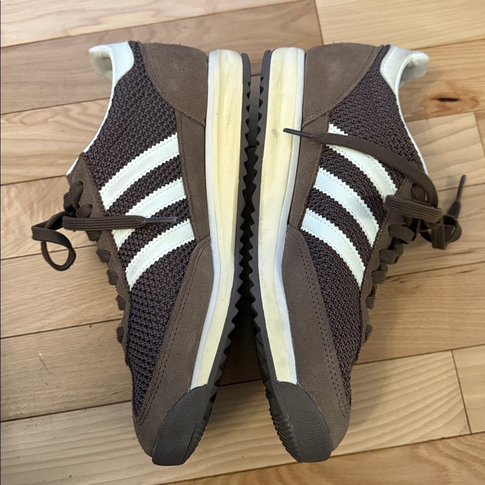 adidas Brown and White Women's Low-Profile Retro Sneakers - Picture 5 of 8